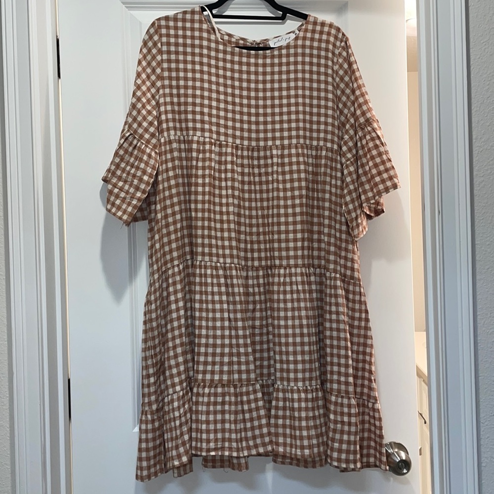Brown Gingham Dress